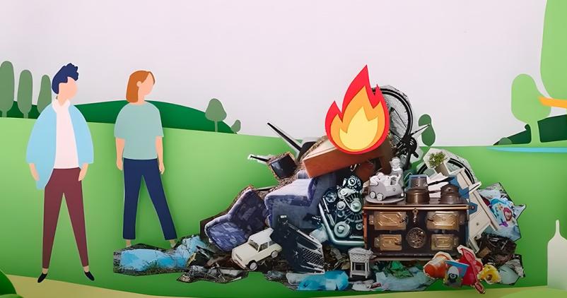 Visuel du 4e marathon tas de déchets incendiés