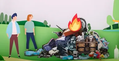 Visuel du 4e marathon tas de déchets incendiés