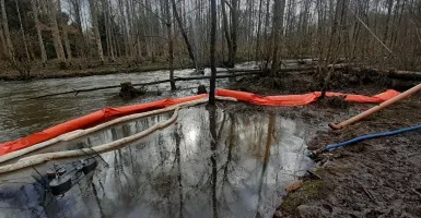 barrages absorbants sur le cours d'eau Mellier
