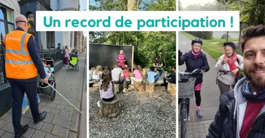 personnes participant à des actions durant la semaine de la mobilité