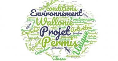 visuel avec mots clés relatifs au permis d'environnement
