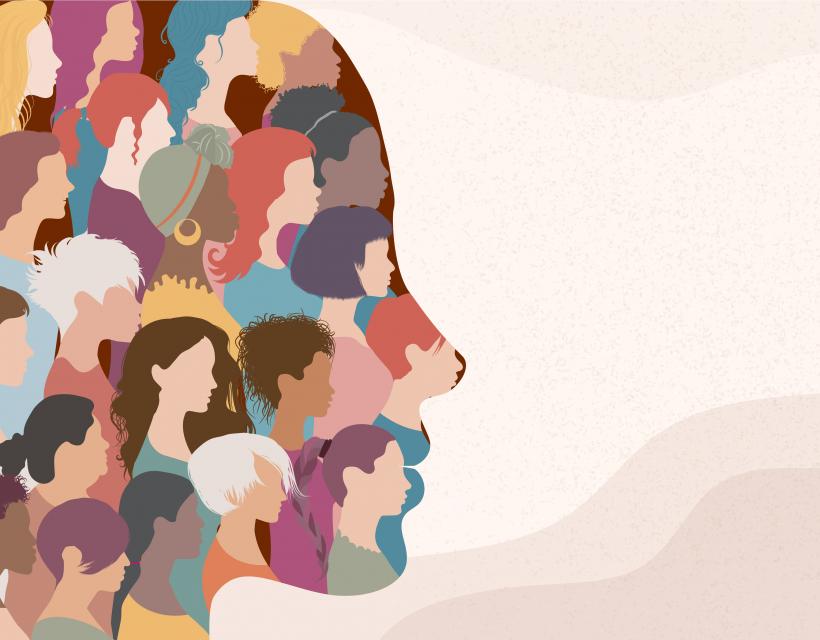 Dessin de visages de femmes